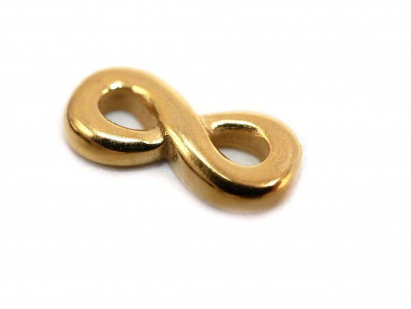 kleine goldene Infinity Schleife, 13x6x2.5mm Edelstahl (S1/D)